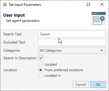 Input Parameters - Agent Start