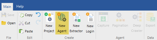 Create New Agent - Toolbar Button